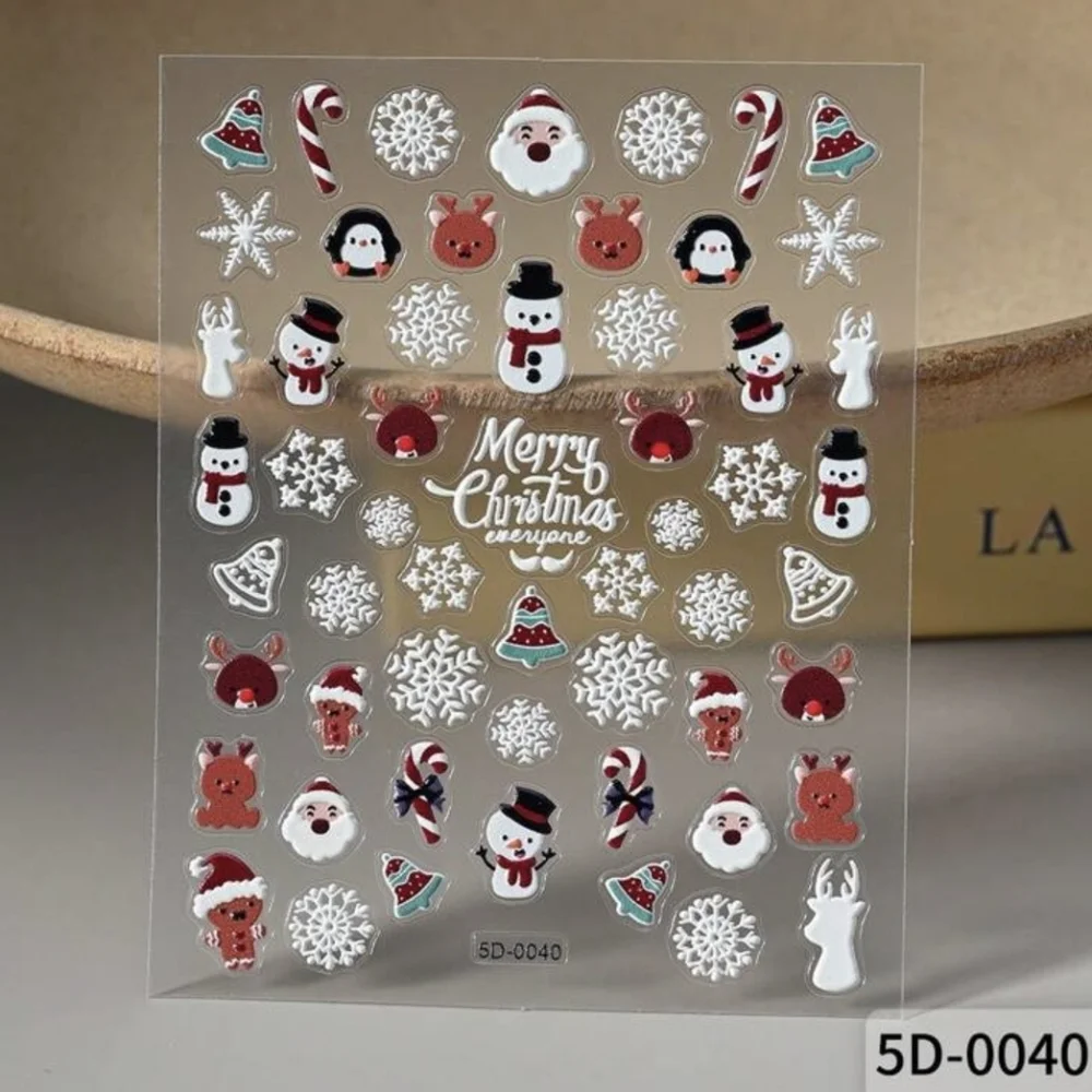 Christmas Nail Art Stickers 3 Sheets Buyer's Choice-NIP - Picture 3 of 14